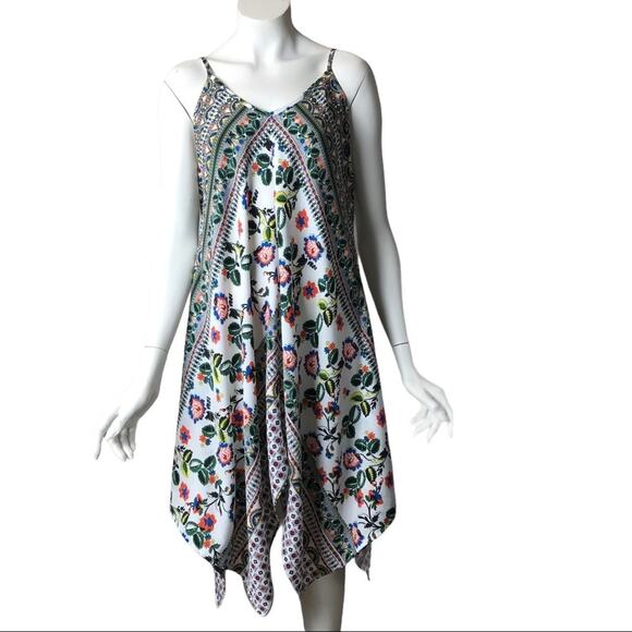 Design Lab Dress Lord & Taylor Swing Womens Floral Asymmetrical Size S/P - Picture 4 of 10